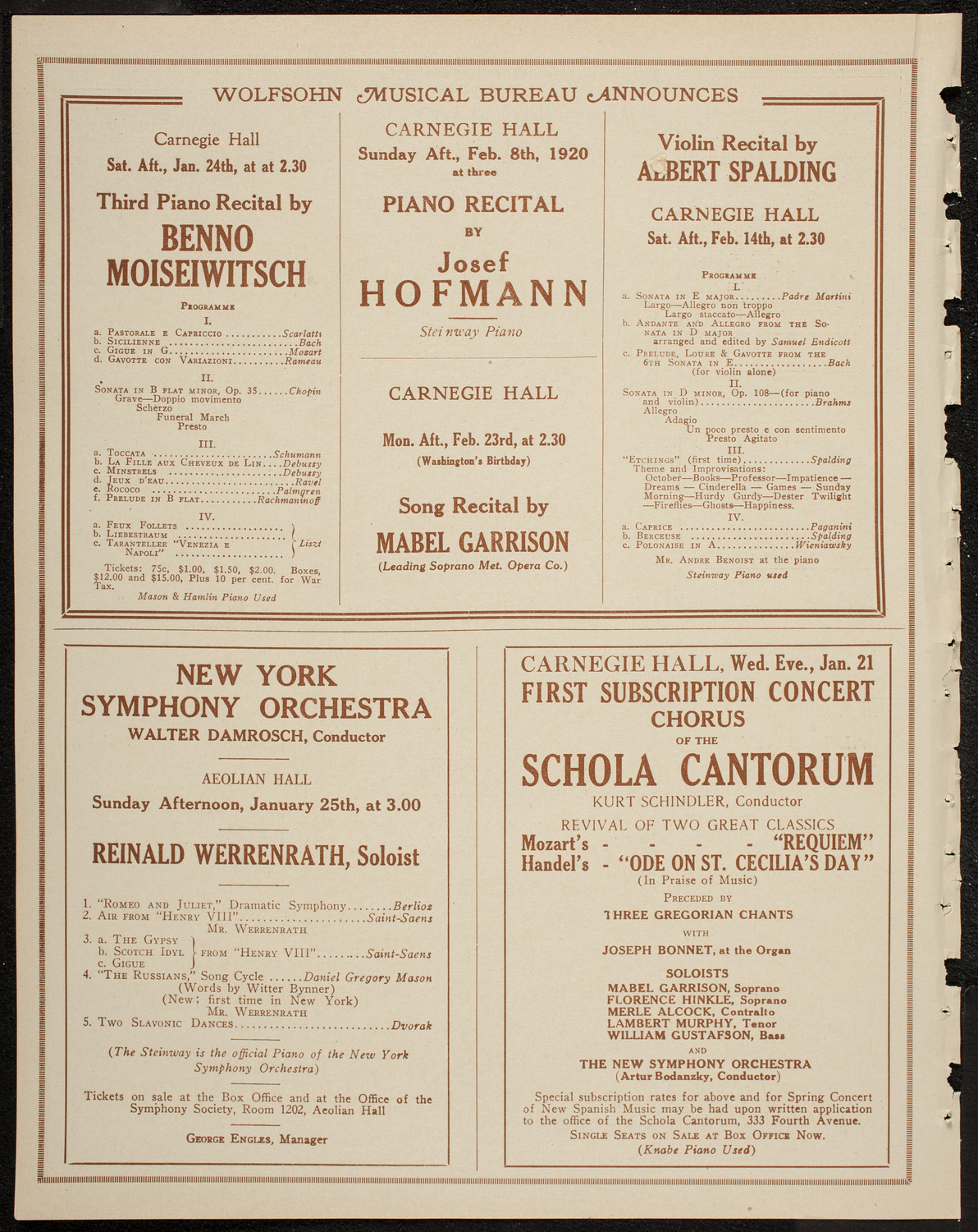 Lada (Concert Dancer) with Symphony Orchestra, January 20, 1920, program page 8