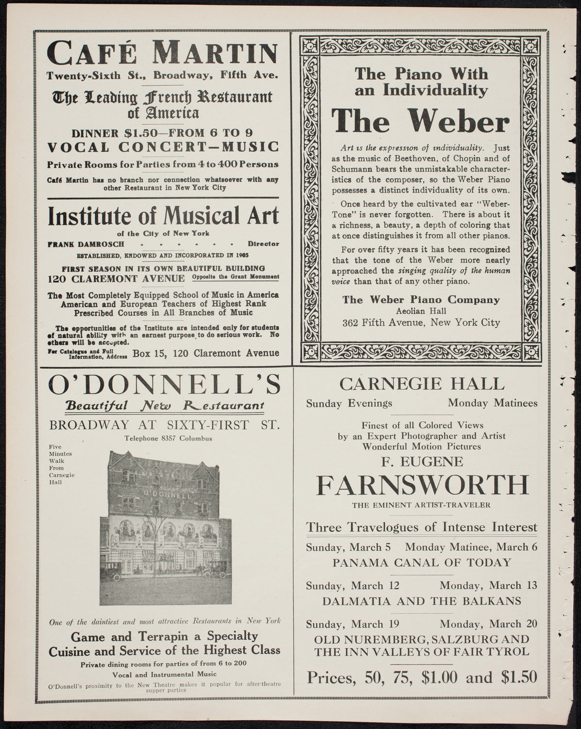 Farnsworth's Travel Talks, March 5, 1911, program page 6