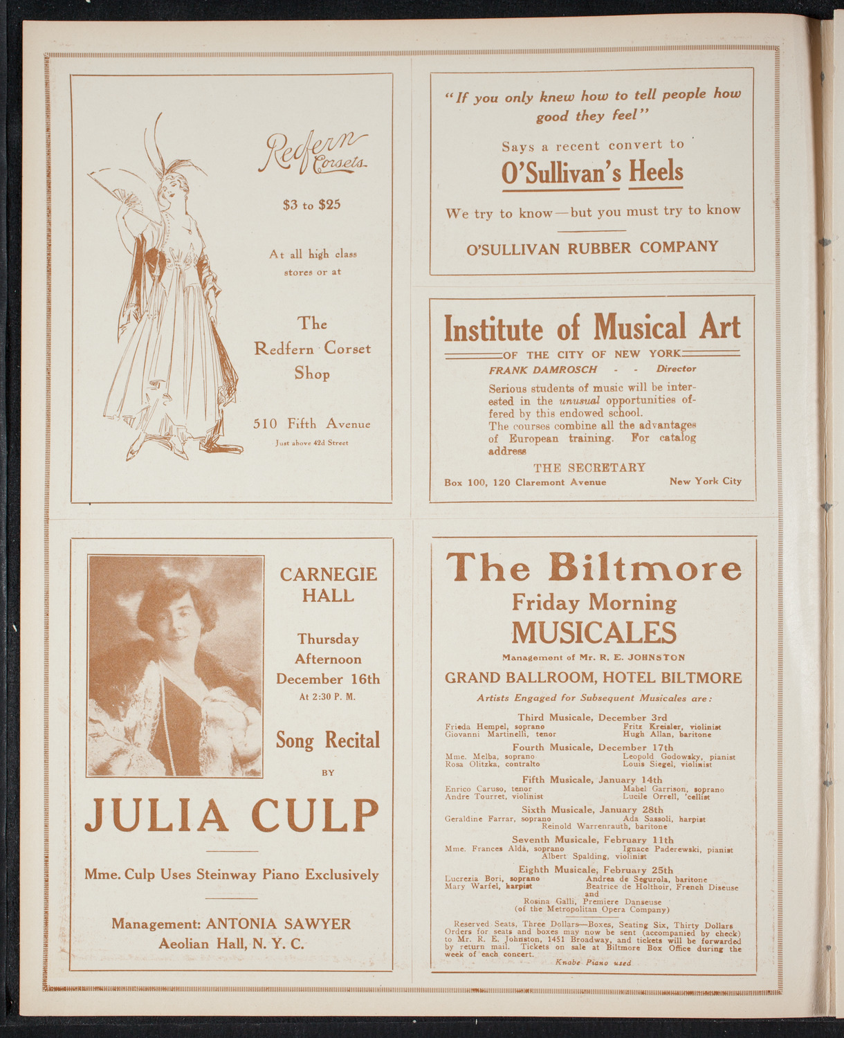 Elmendorf Lecture: Northern Italy, November 28, 1915, program page 2