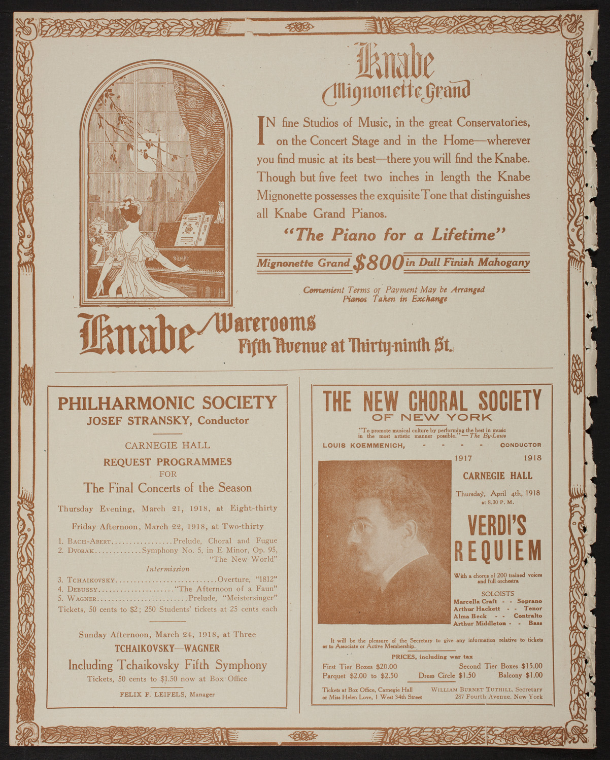 Boston Symphony Orchestra, March 14, 1918, program page 12