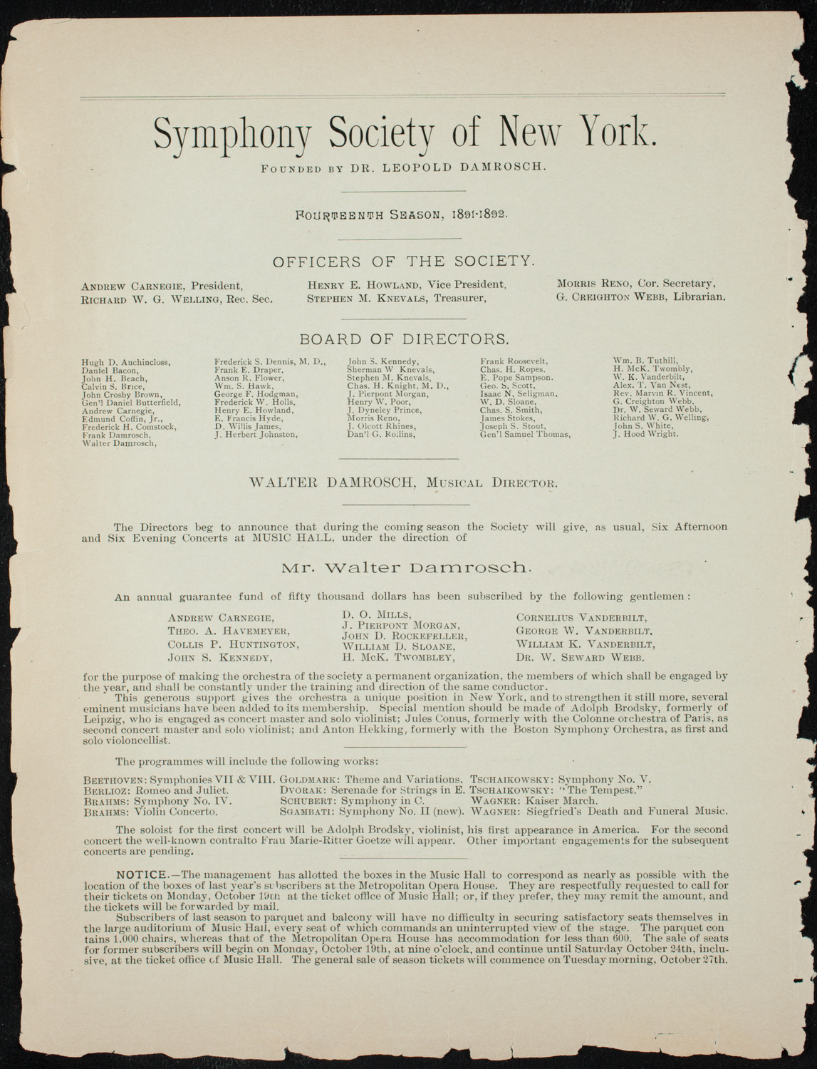 Lena Little, Contralto, November 11, 1891, program page 2