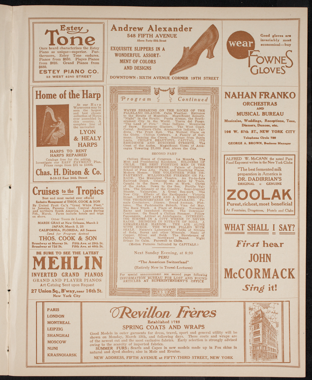 Newman Traveltalks: Chile, March 12, 1916, program page 7