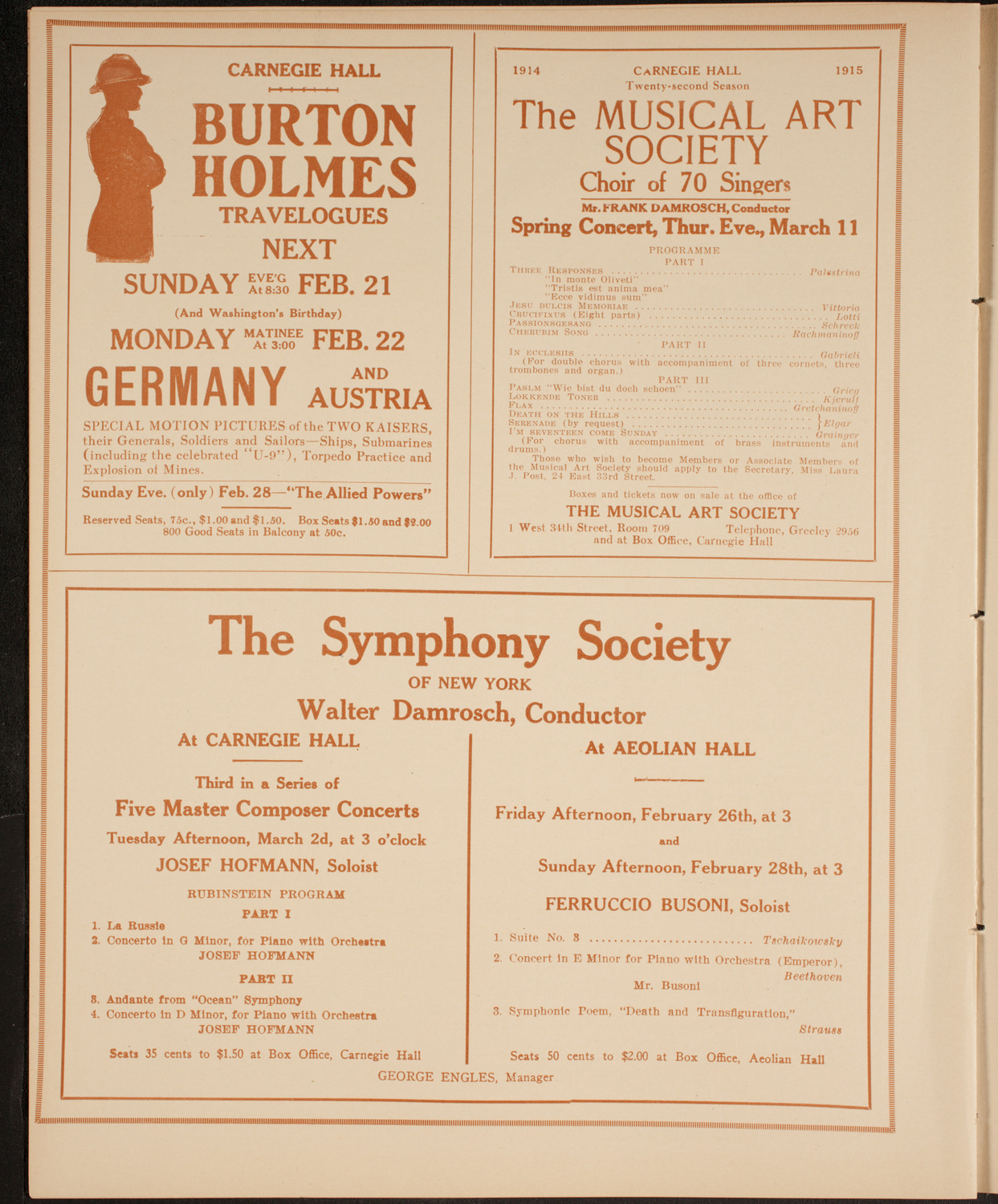 People's Symphony Concert, February 20, 1915, program page 8