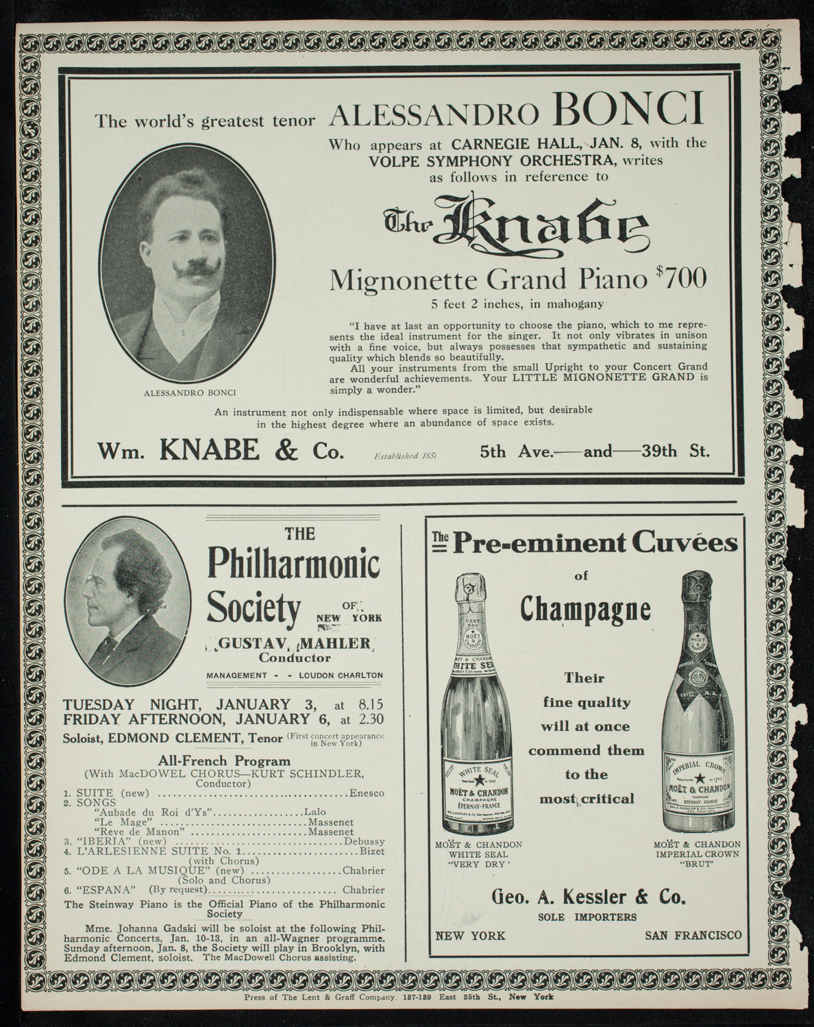 Oratorio Society of New York, December 28, 1910, program page 12