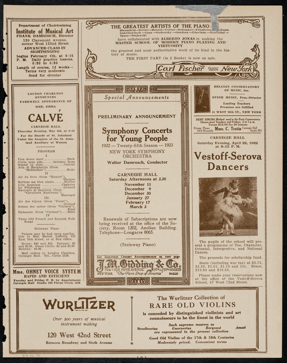 Negro Singing Society/ Benefit: Manassas Industrial School, April 3, 1922, program page 9