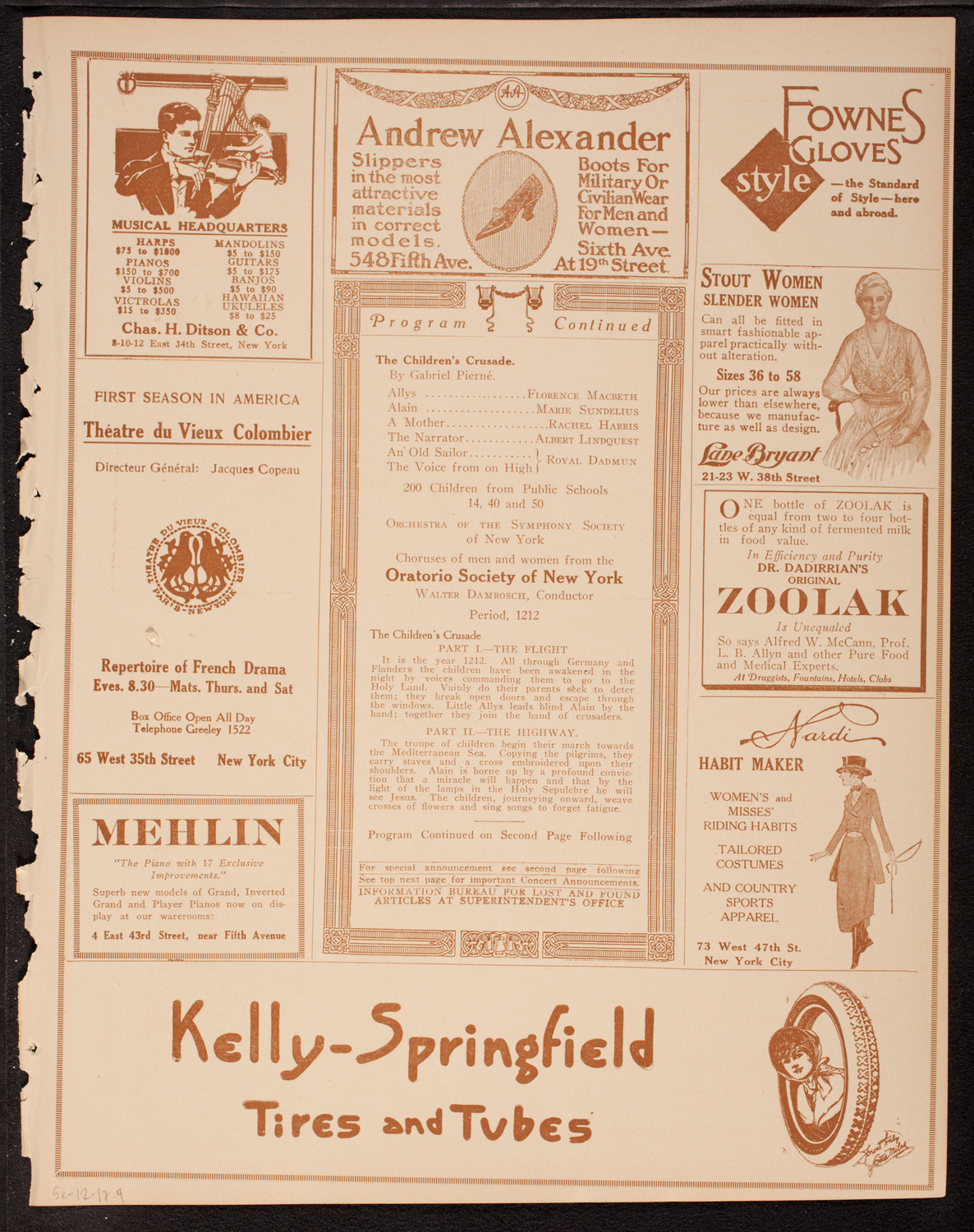 Oratorio Society of New York, December 5, 1917, program page 7