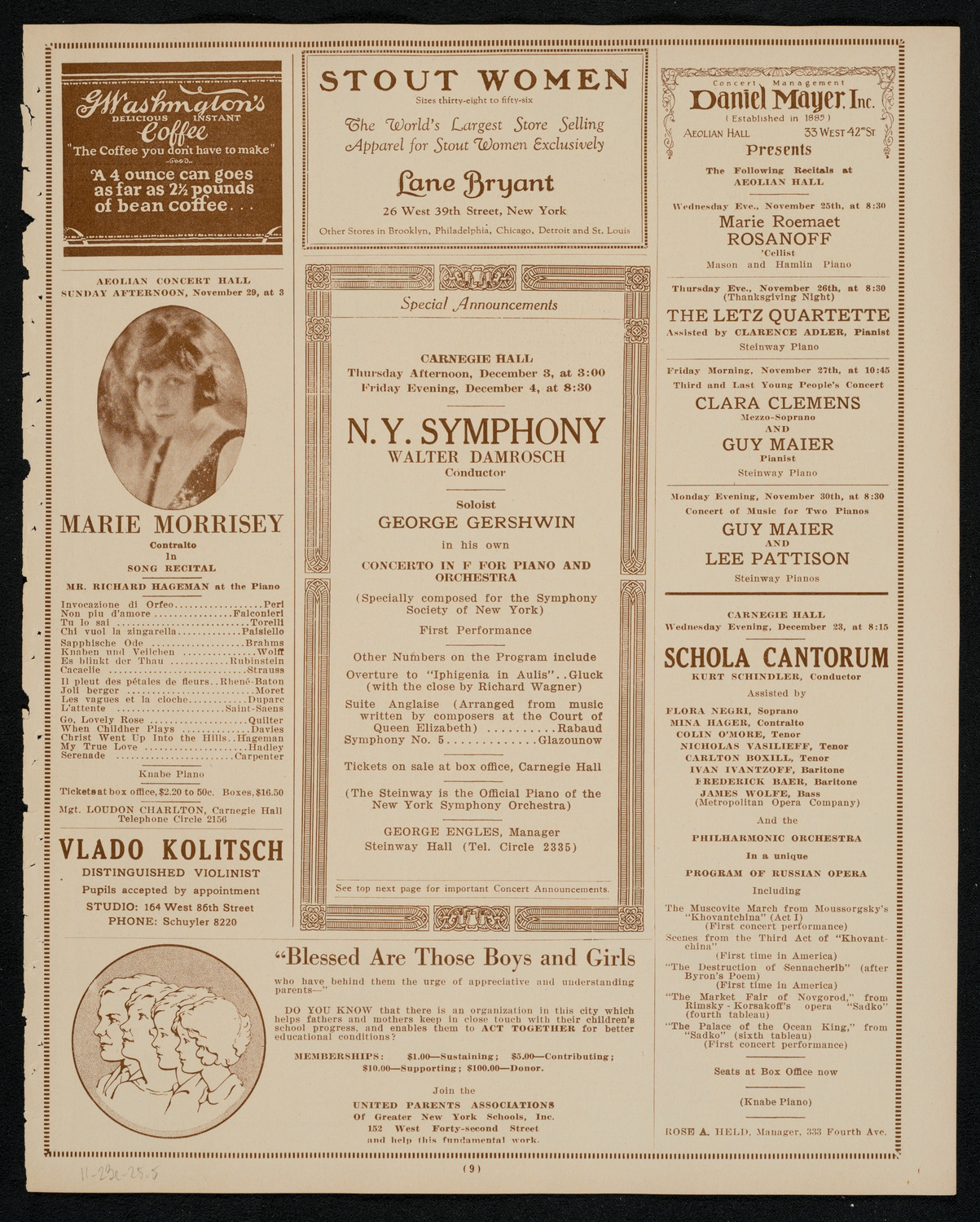 Meeting: Catholic Unity League (Lecture by E.M. Newman), November 23, 1925, program page 9