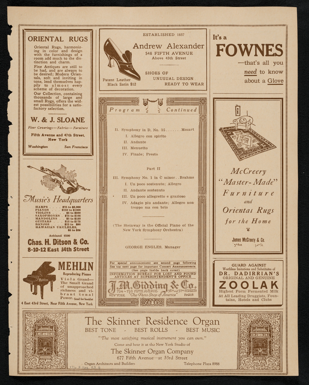 New York Symphony Orchestra, February 16, 1923, program page 7
