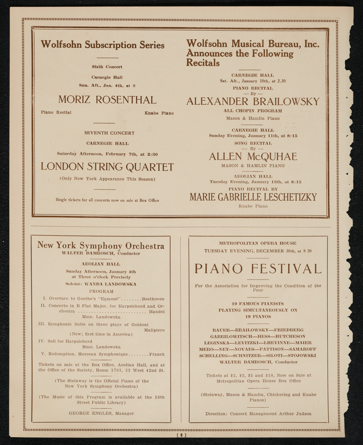 Oratorio Society of New York, December 27, 1924, program page 8