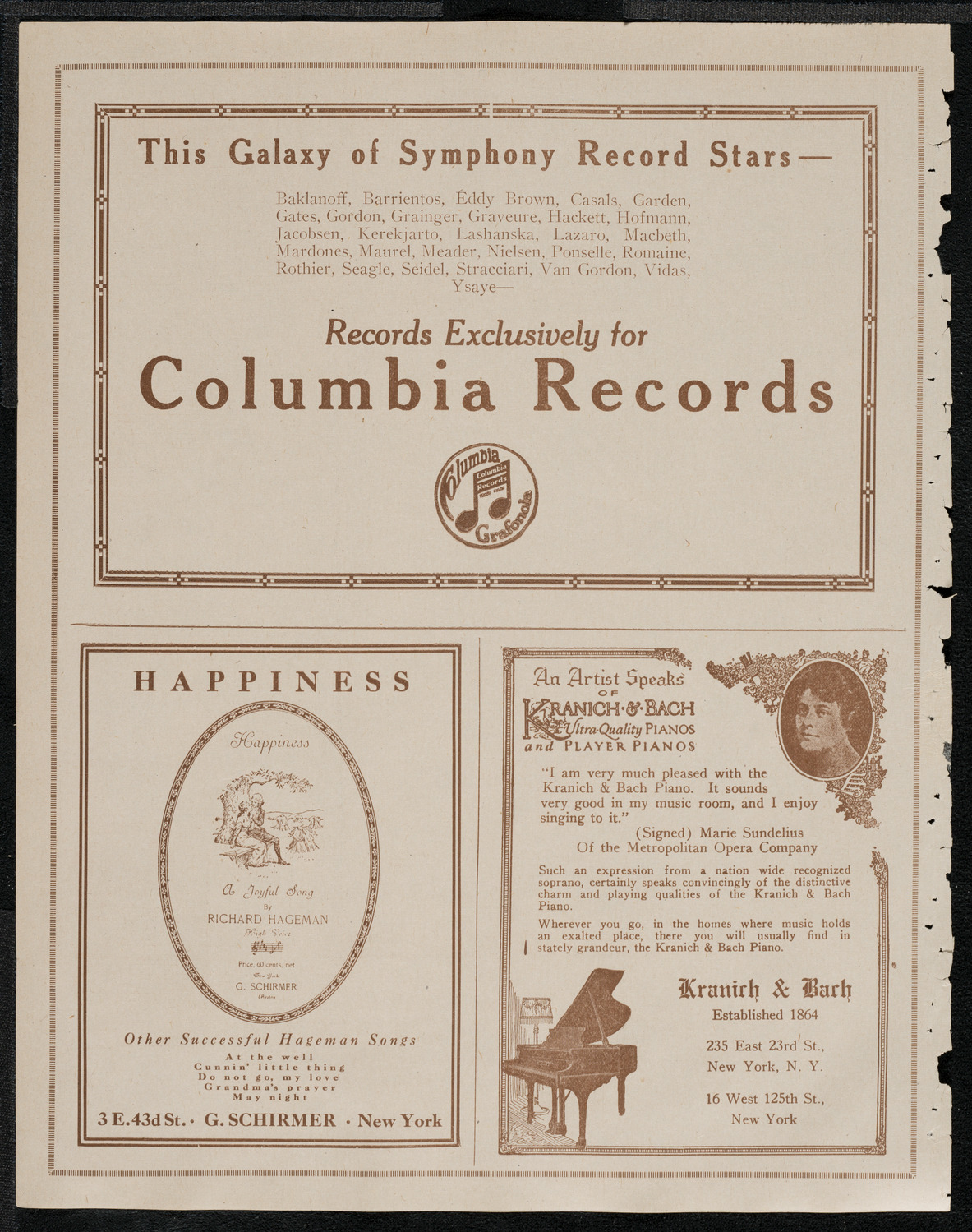 Philadelphia Orchestra, March 8, 1921, program page 6