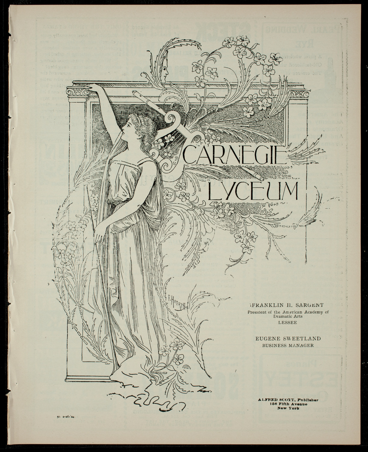 Dramatic and Musical Entertainment given by the Junior League, February 26, 1904, program page 1