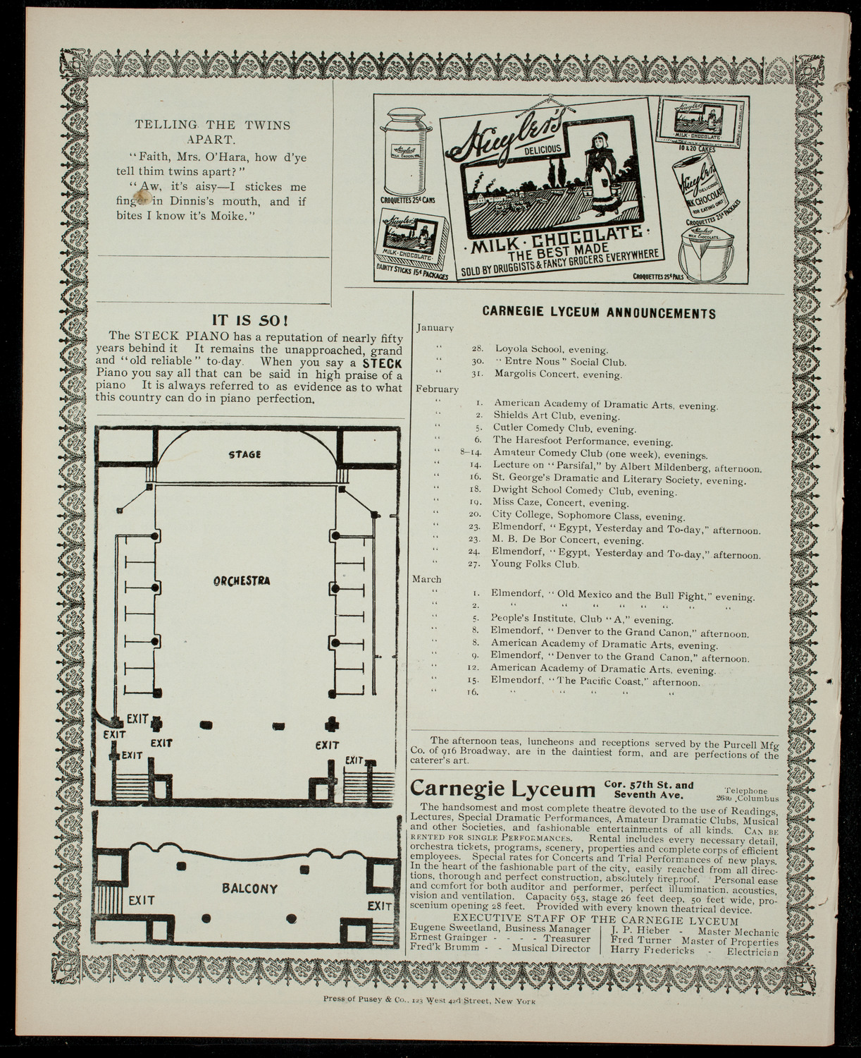 Academy Stock Company of the American Academy of Dramatic Arts/ Empire Theatre Dramatic School, January 27, 1904, program page 4