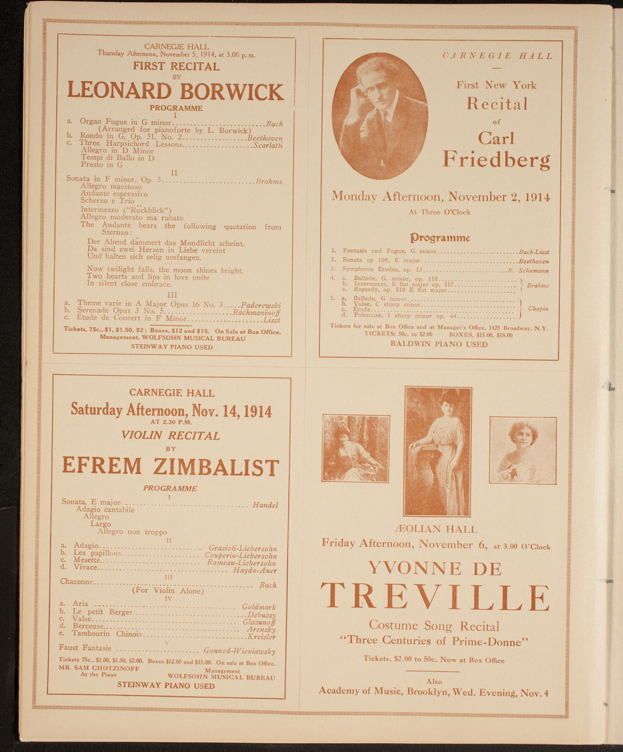 New York Philharmonic, October 30, 1914, program page 10