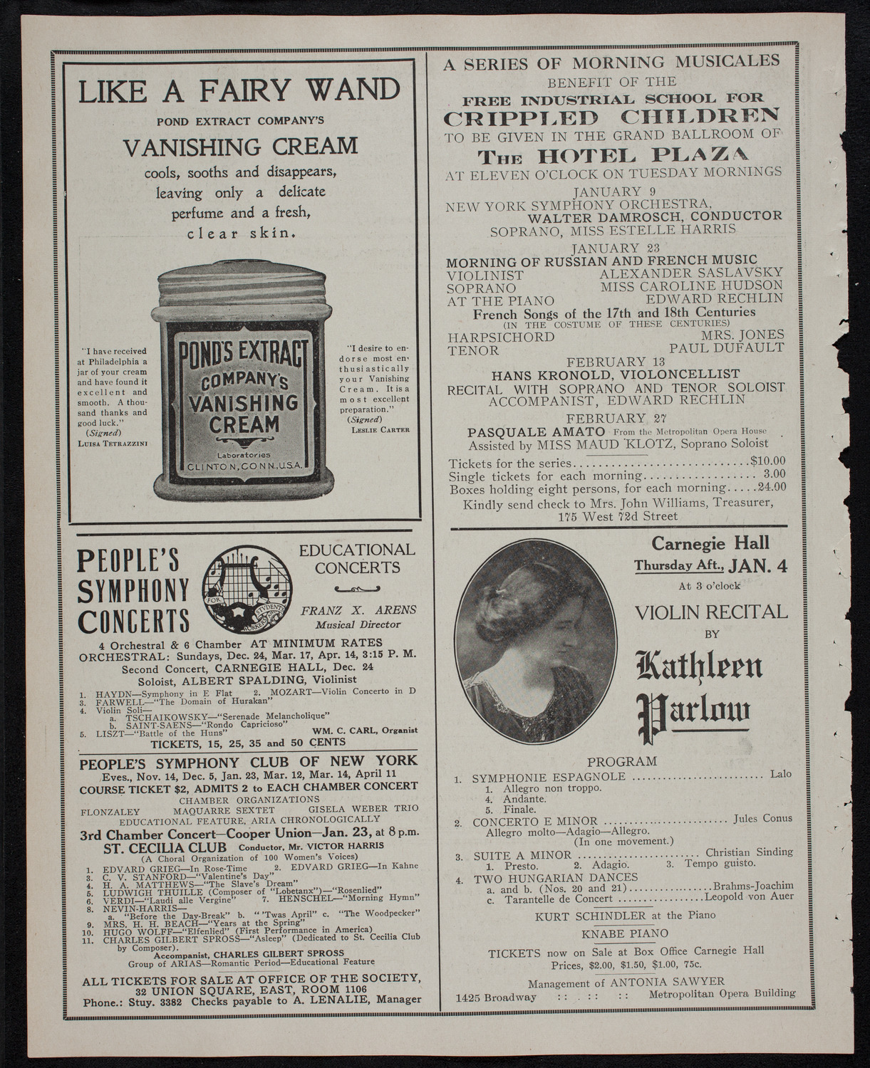 Musical Art Society of New York, December 19, 1911, program page 8