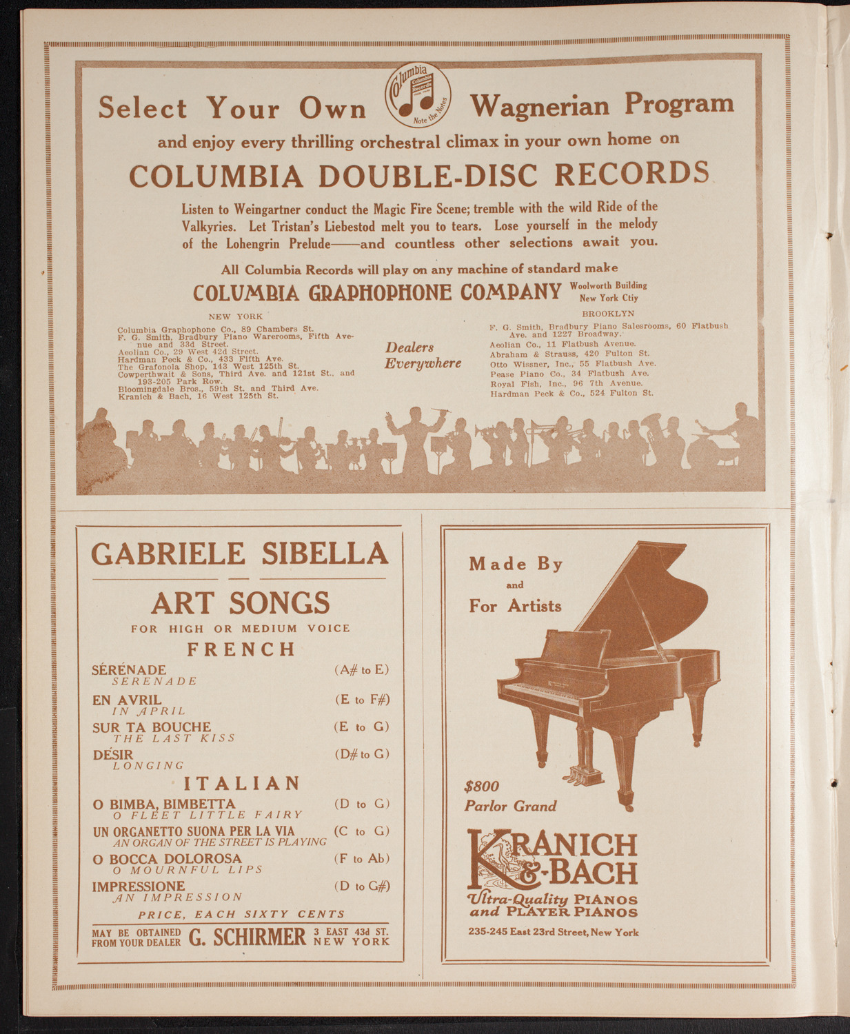 New York Philharmonic, March 23, 1916, program page 6