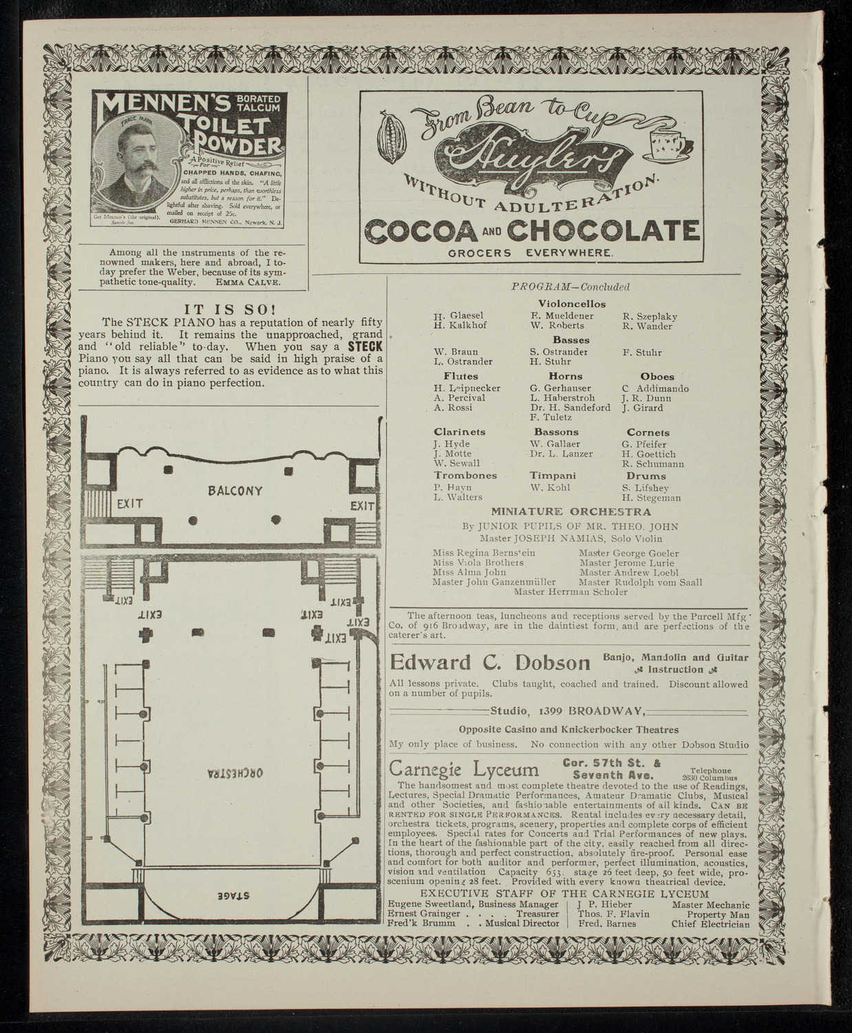 Theodore John's Amateur Symphony Orchestra, May 9, 1903, program page 4