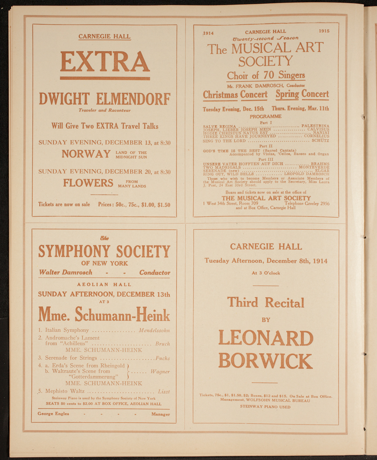 New York Philharmonic, December 6, 1914, program page 8