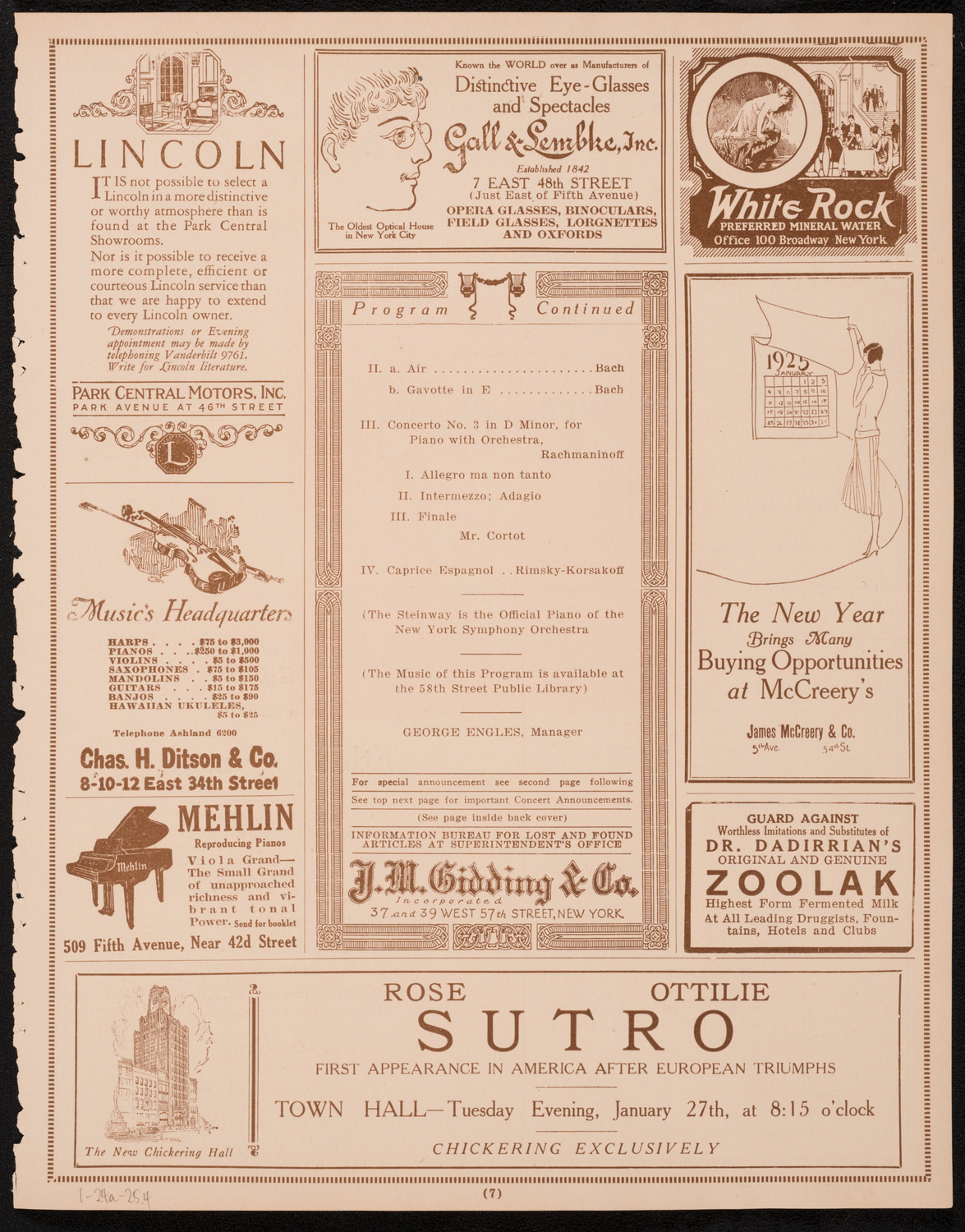 Symphony Concert for Young People, January 24, 1925, program page 7