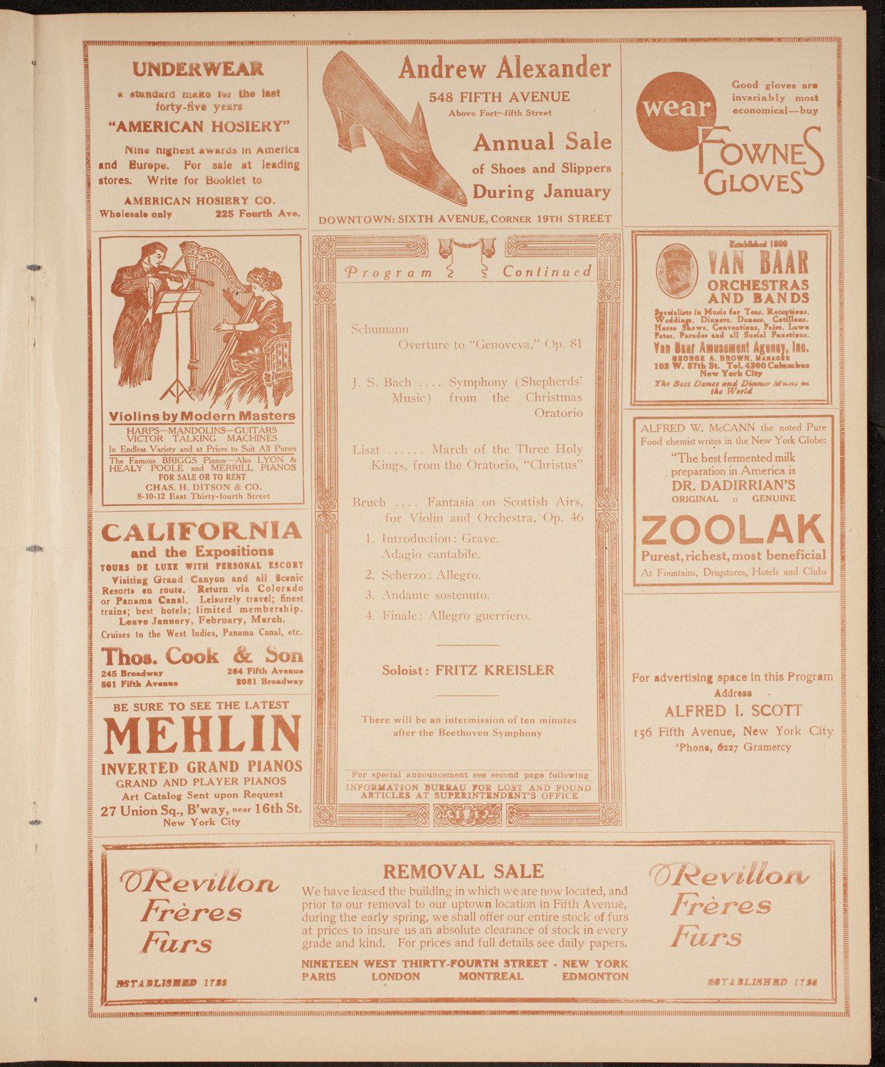 Boston Symphony Orchestra, January 9, 1915, program page 7