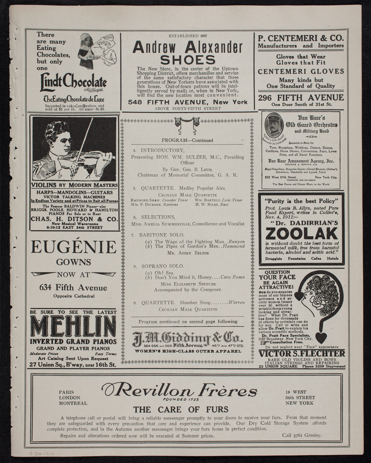 Grand Army of the Republic Memorial Day Exercises, May 30, 1912, program page 7