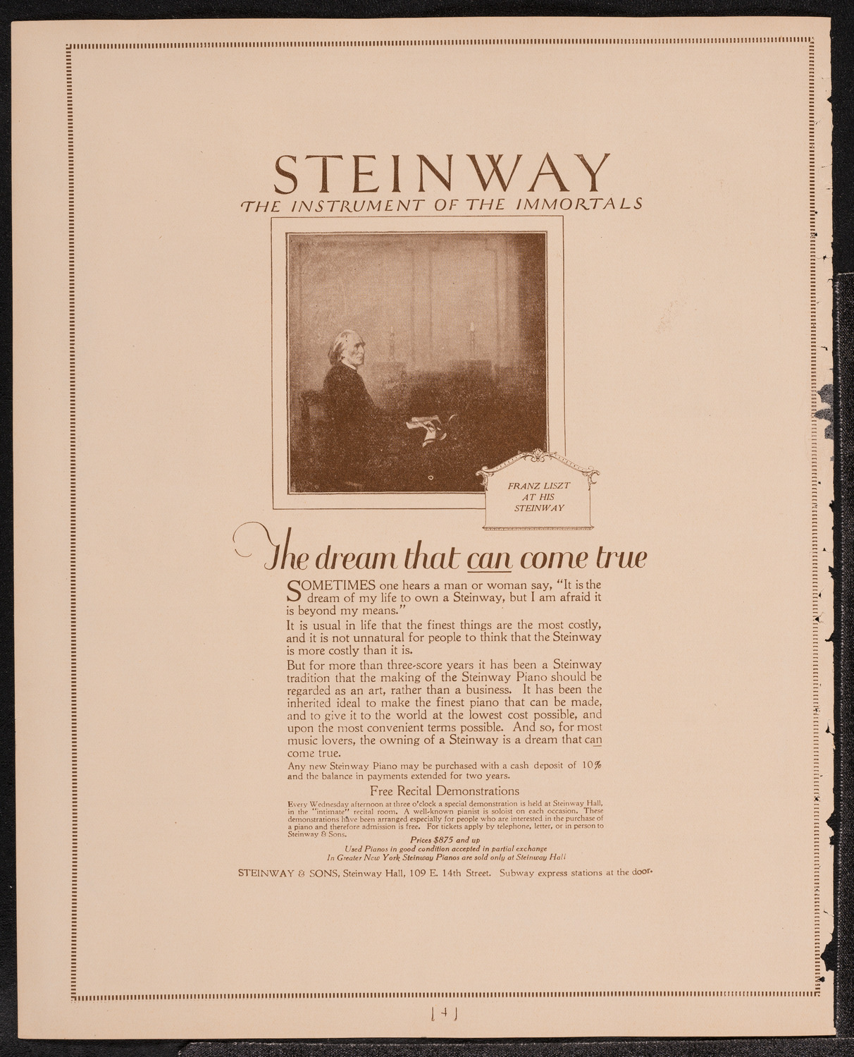 Giuseppe Danise, Baritone, November 9, 1921, program page 4