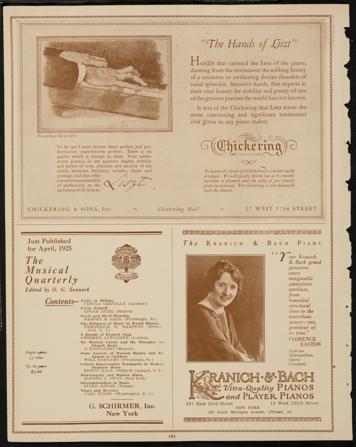 Freiheit Jubilee Concert, April 4, 1925, program page 6