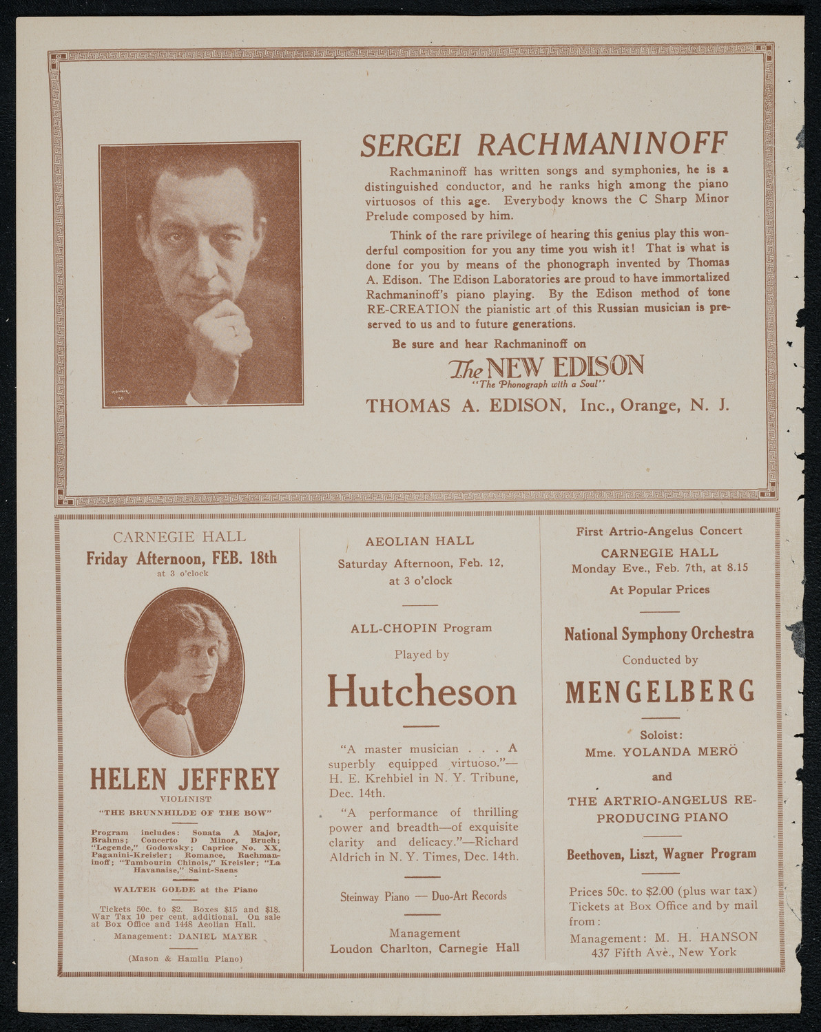 National Symphony Orchestra, February 2, 1921, program page 2