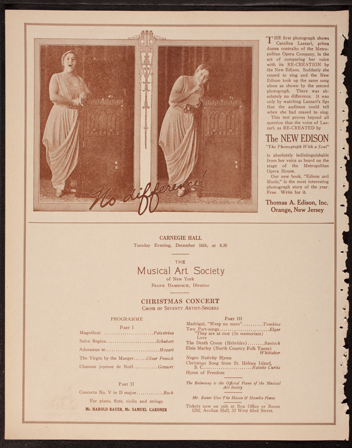 Clef Club Memorial Fund Concert in honor of James Reese Europe, December 12, 1919, program page 2