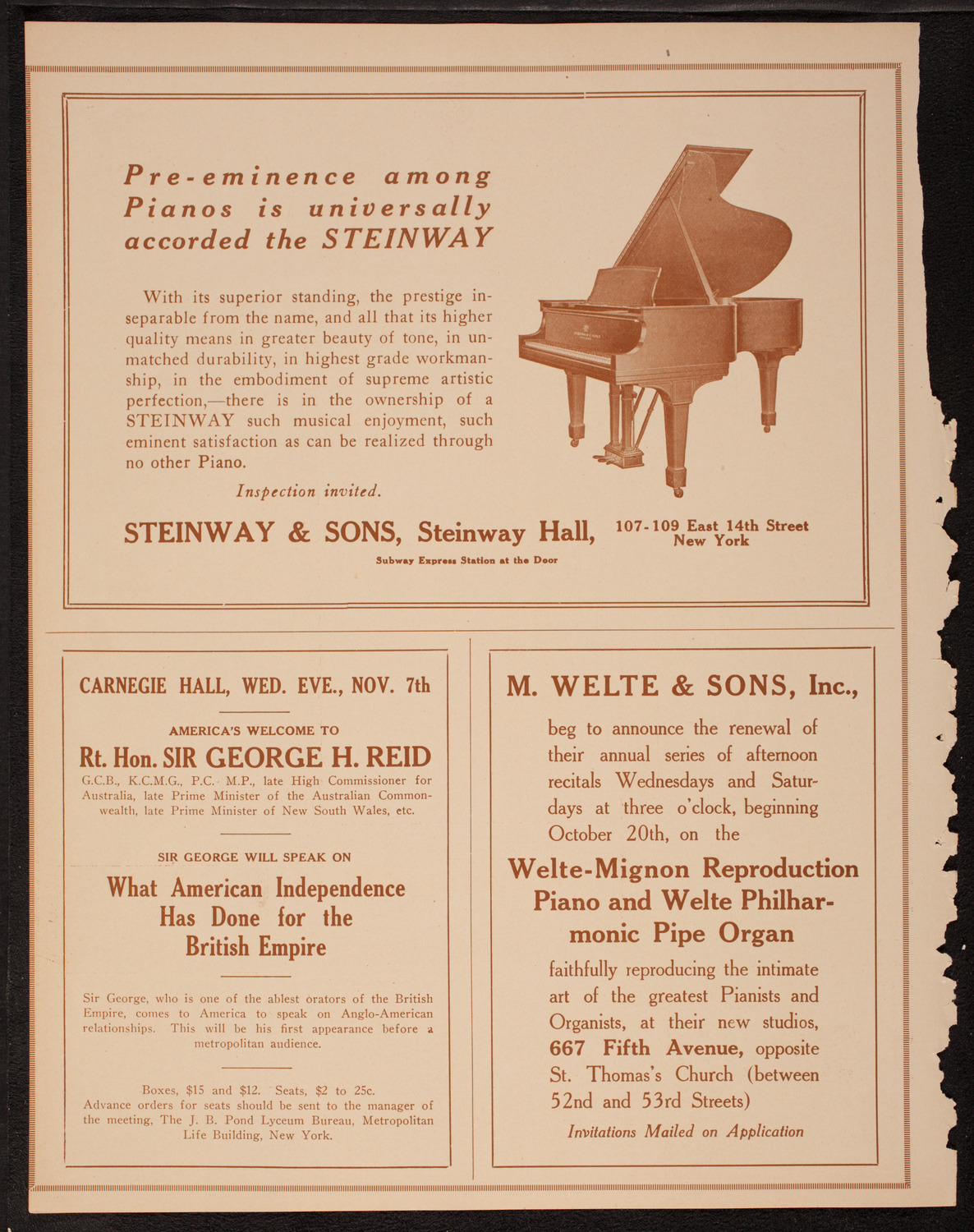 New York Symphony Orchestra, November 1, 1917, program page 4