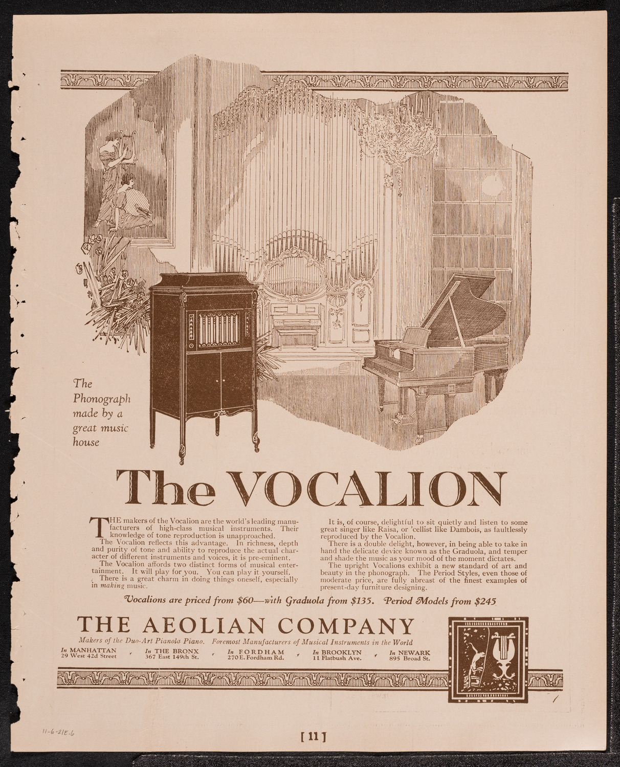 John Corigliano, Violin, November 6, 1921, program page 12