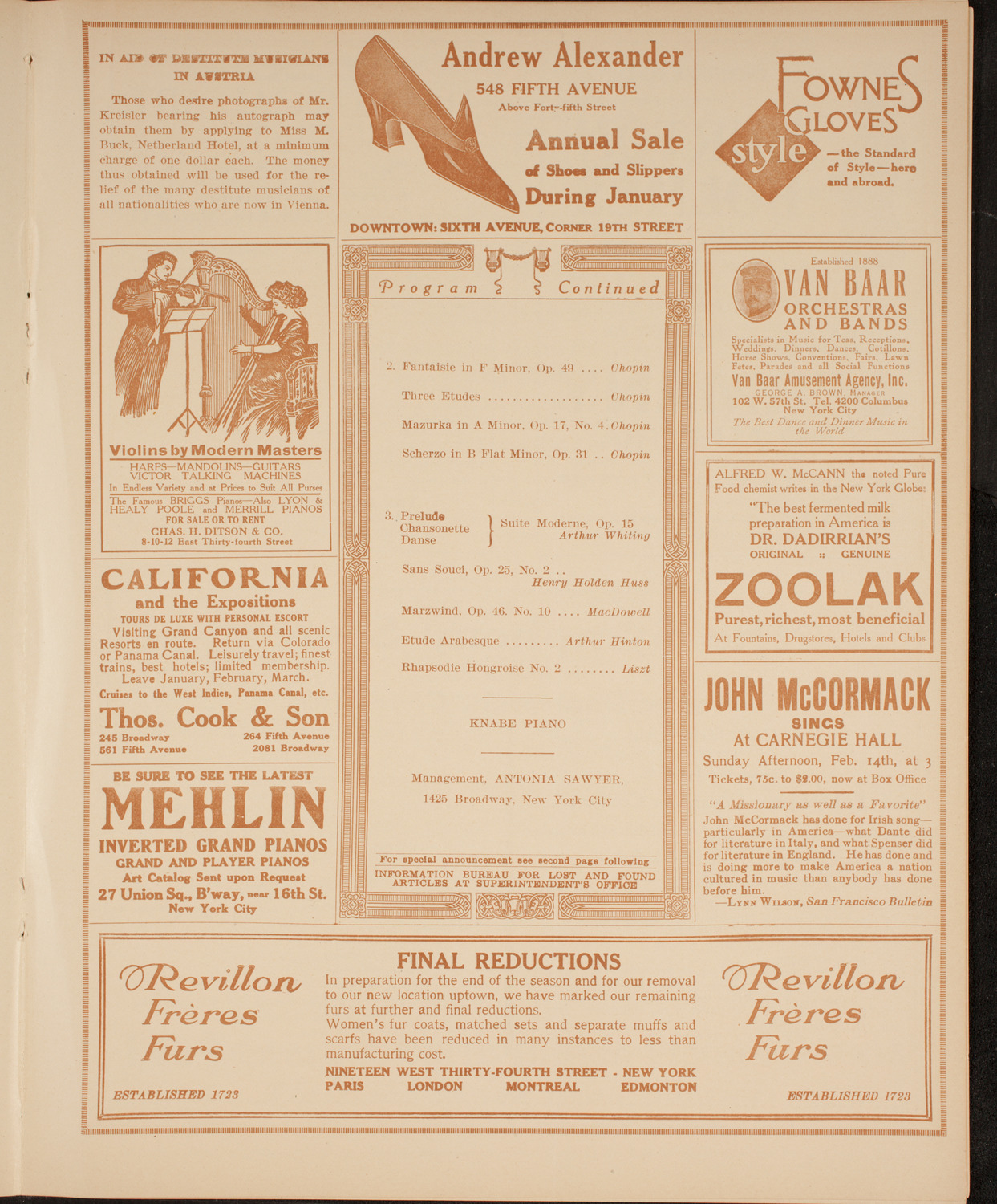 Katharine Goodson, Piano, February 4, 1915, program page 7