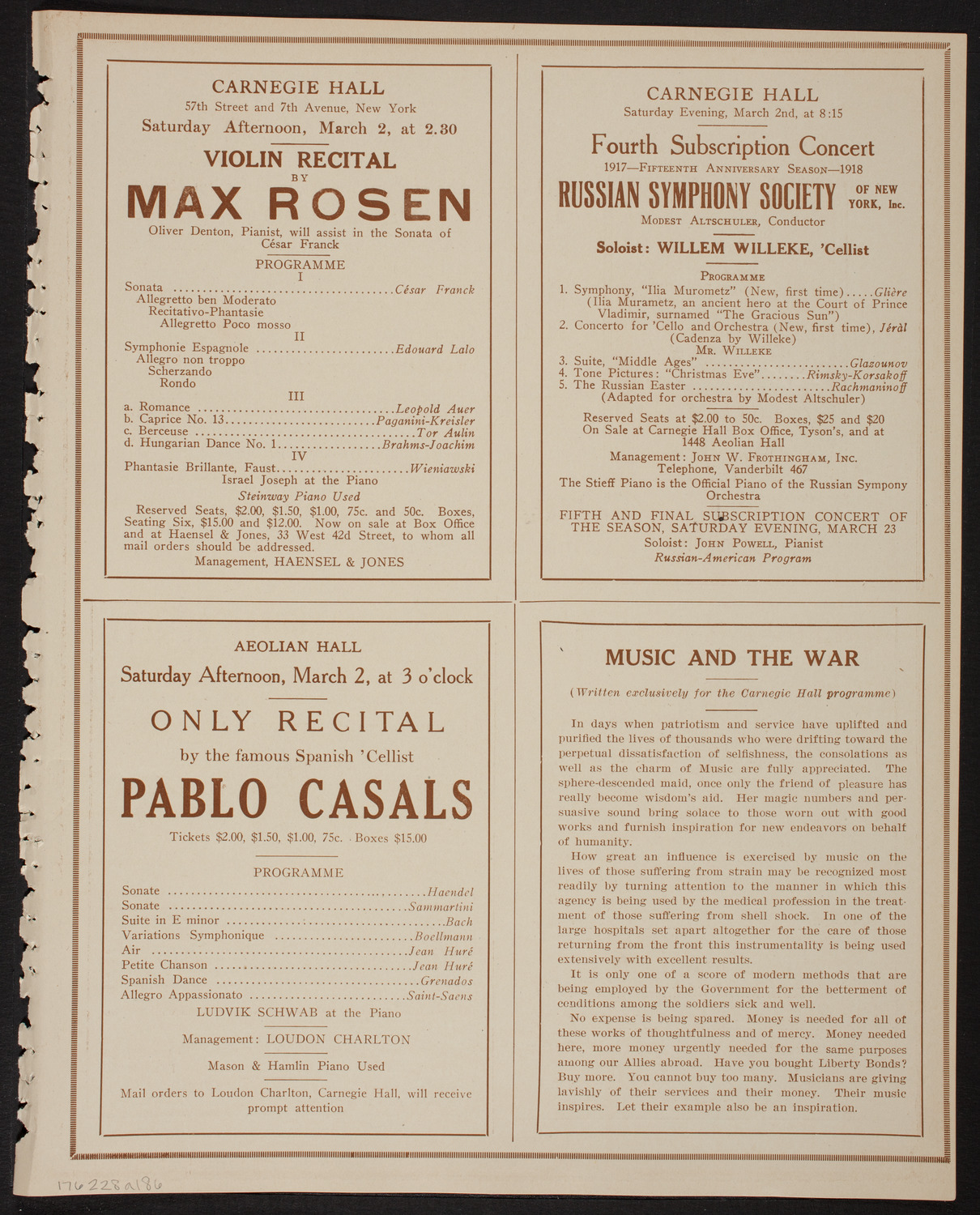 Maggie Teyte, Soprano, February 28, 1918, program page 11