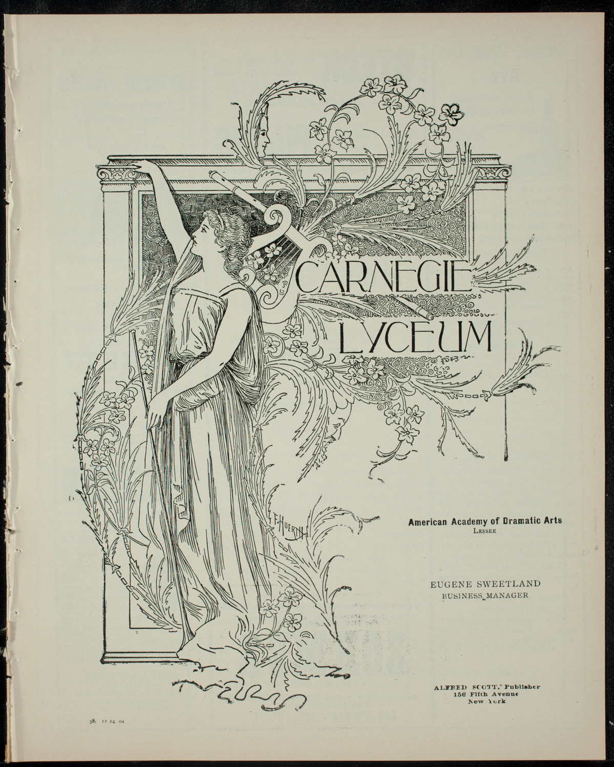 Armenian Dramatic Society, December 24, 1904, program page 1