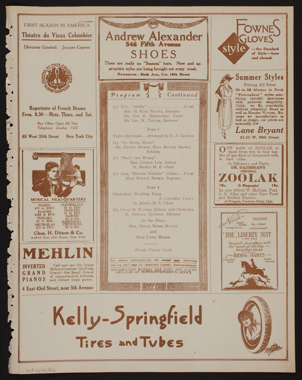 St. Mark's Methodist Episcopal Choir, May 20, 1918, program page 7