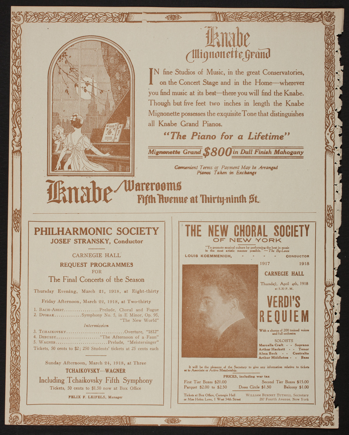 Musical Art Society of New York, March 19, 1918, program page 12