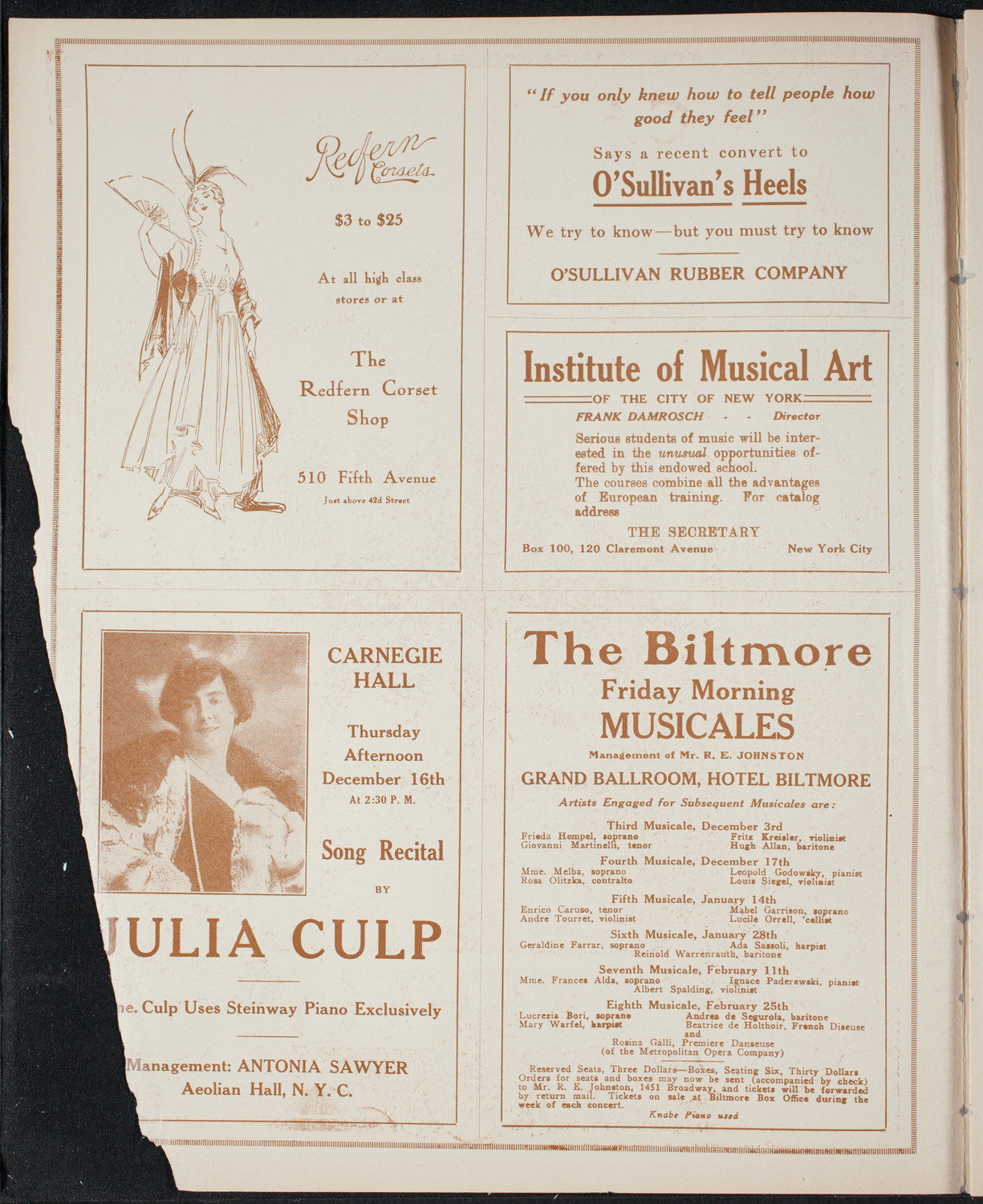Boston Symphony Orchestra, December 2, 1915, program page 2