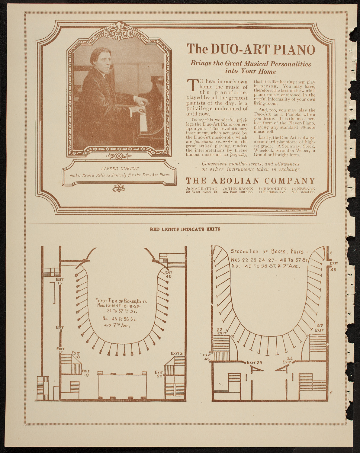 Alfred Cortot, Piano, with the New York Symphony Orchestra, February 19, 1920, program page 10