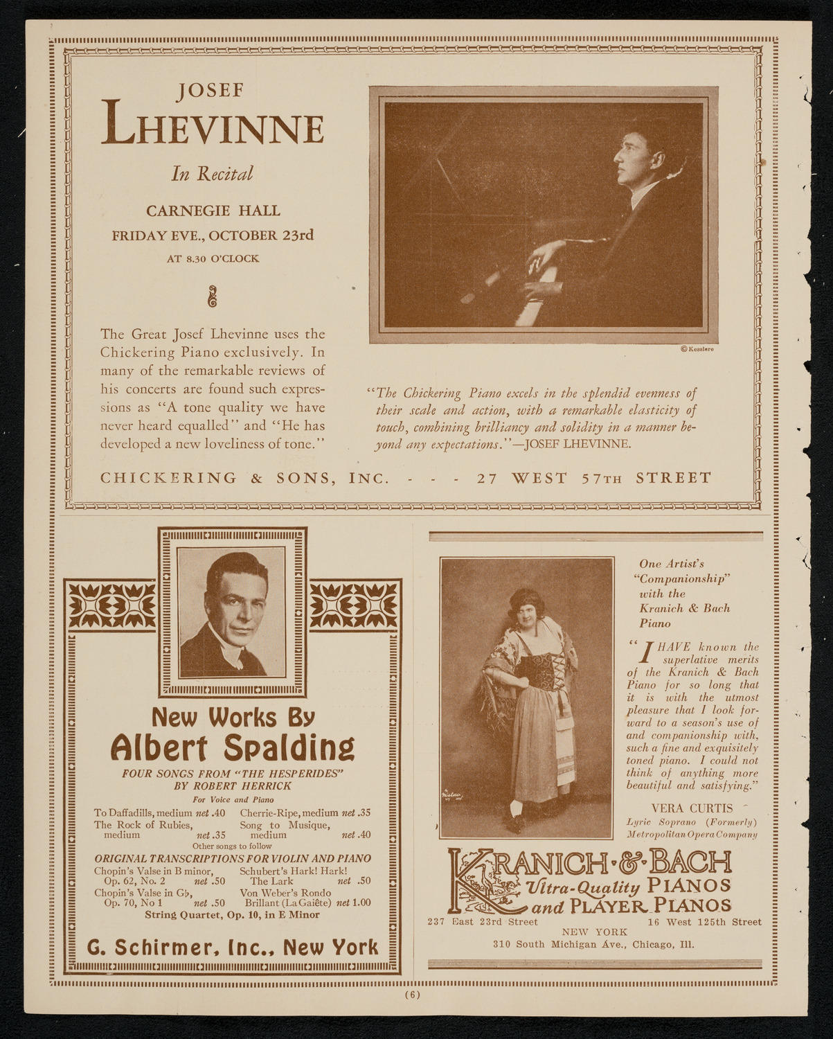 Francis MacMillen, Violin, October 19, 1925, program page 6