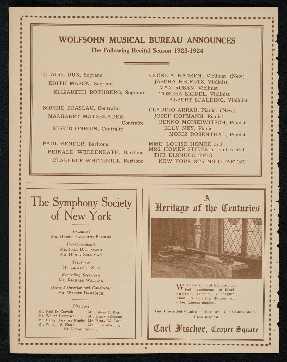 Sir Arthur Conan Doyle, April 15, 1923, program page 8