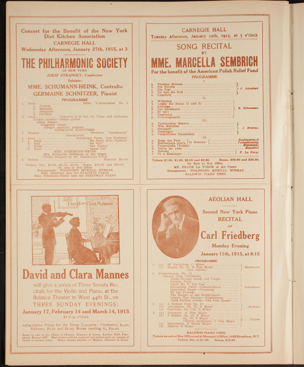 Boston Symphony Orchestra, January 7, 1915, program page 10