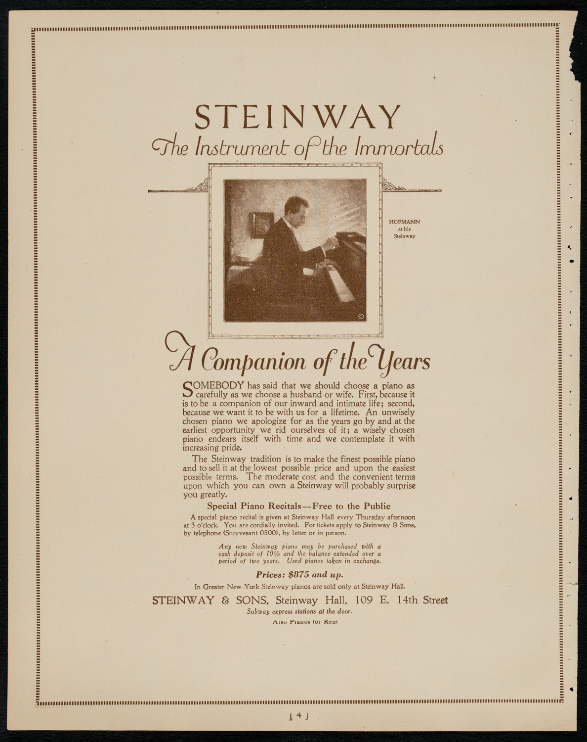 New York Symphony Orchestra, February 3, 1922, program page 4