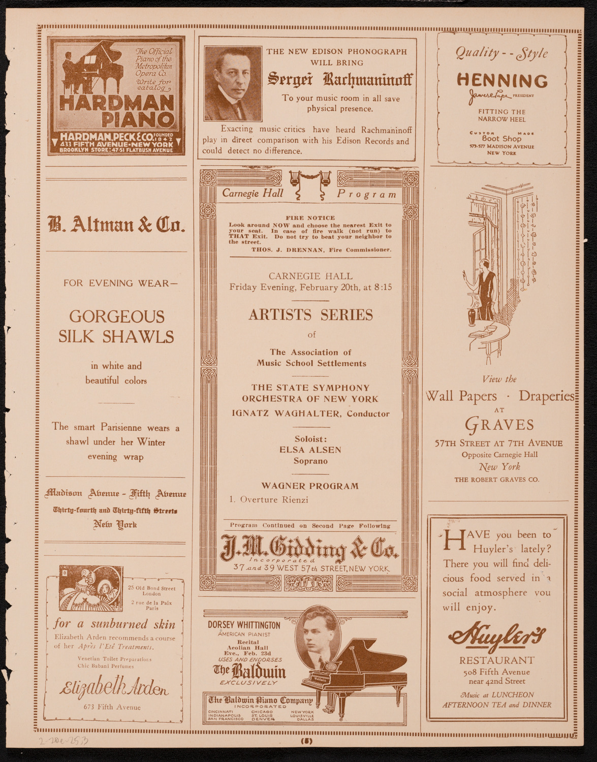 State Symphony Orchestra of New York, February 20, 1925, program page 5