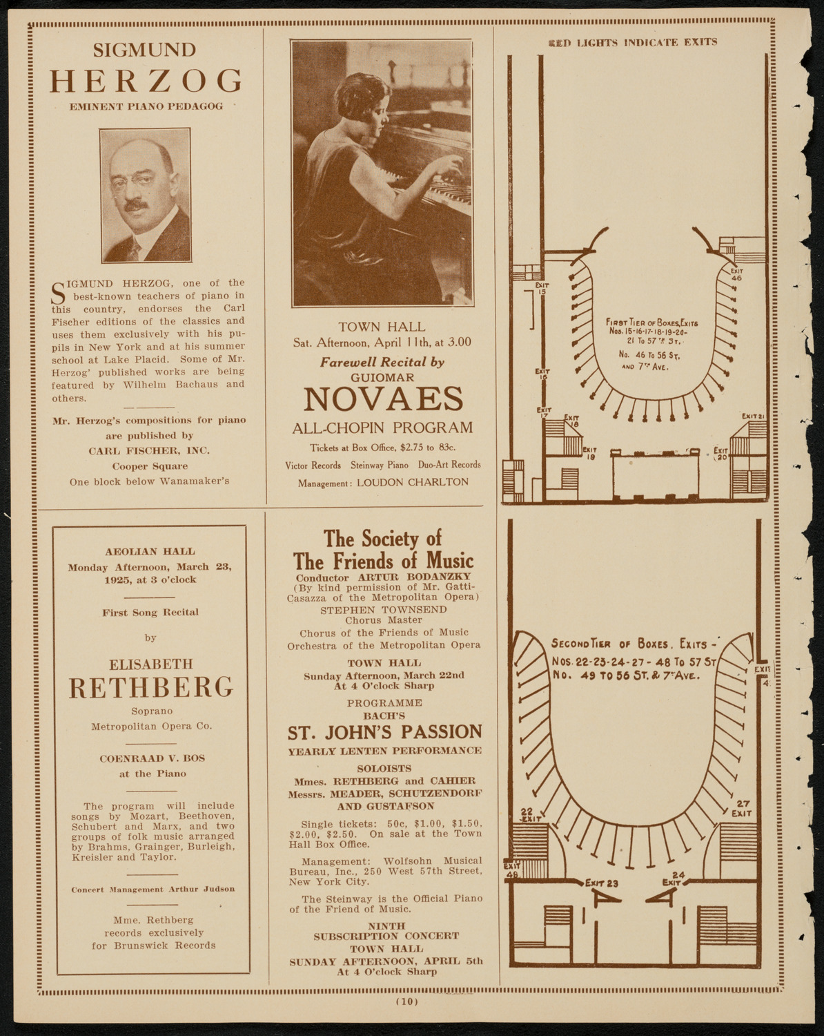 Benefit: Association of Music School Settlements, March 20, 1925, program page 10