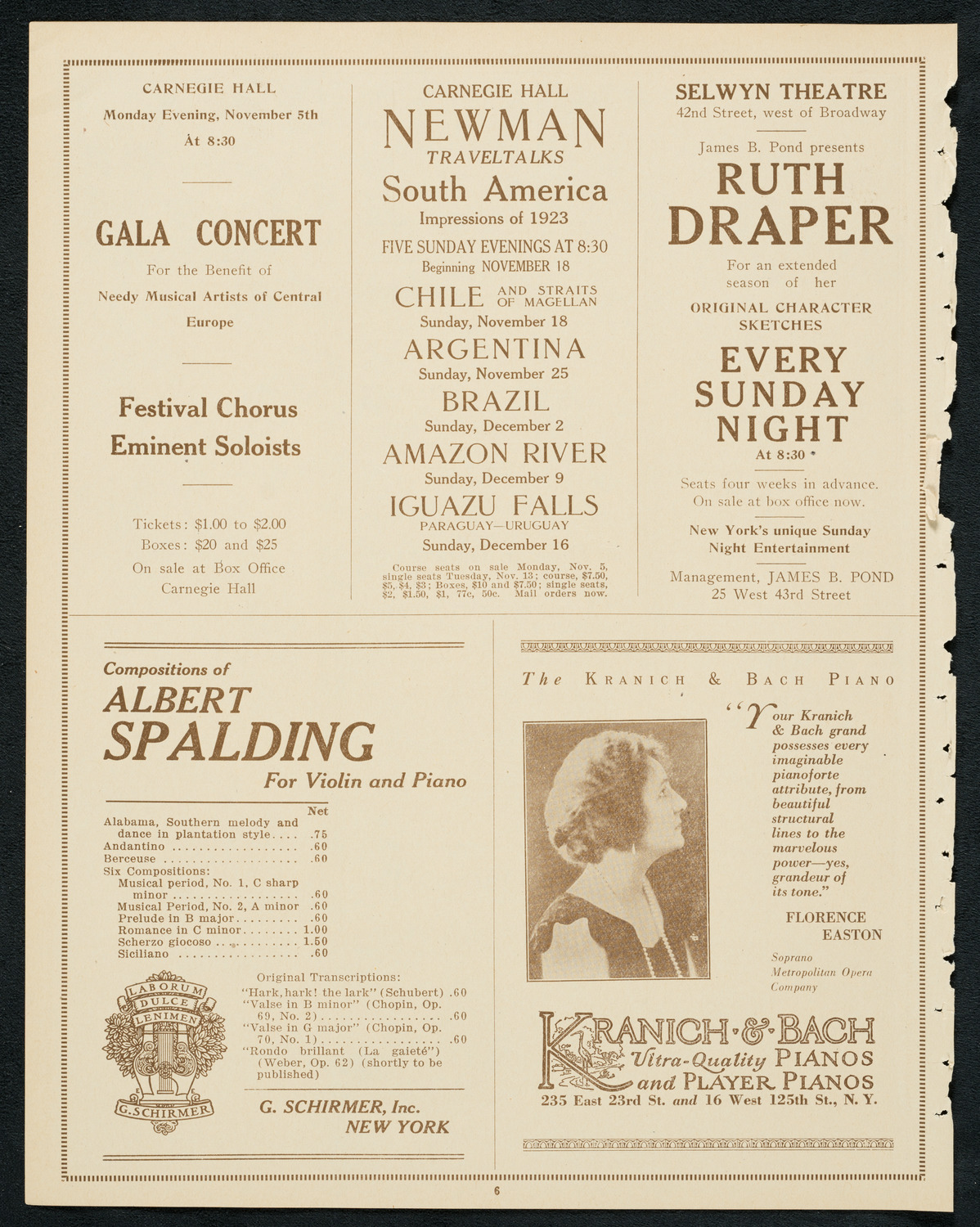 Duncan Dancers, November 3, 1923, program page 6