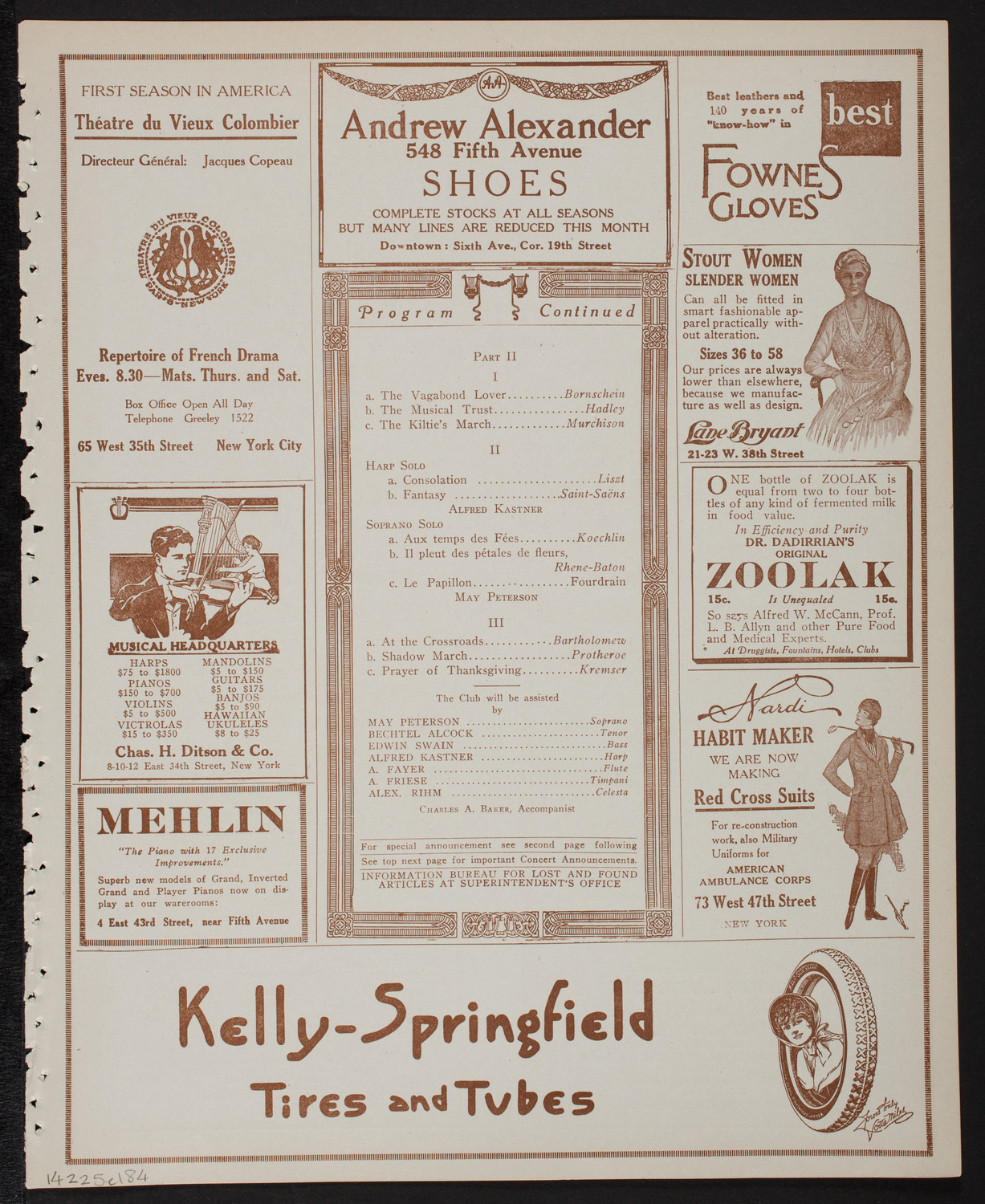Mendelssohn Glee Club, February 5, 1918, program page 7