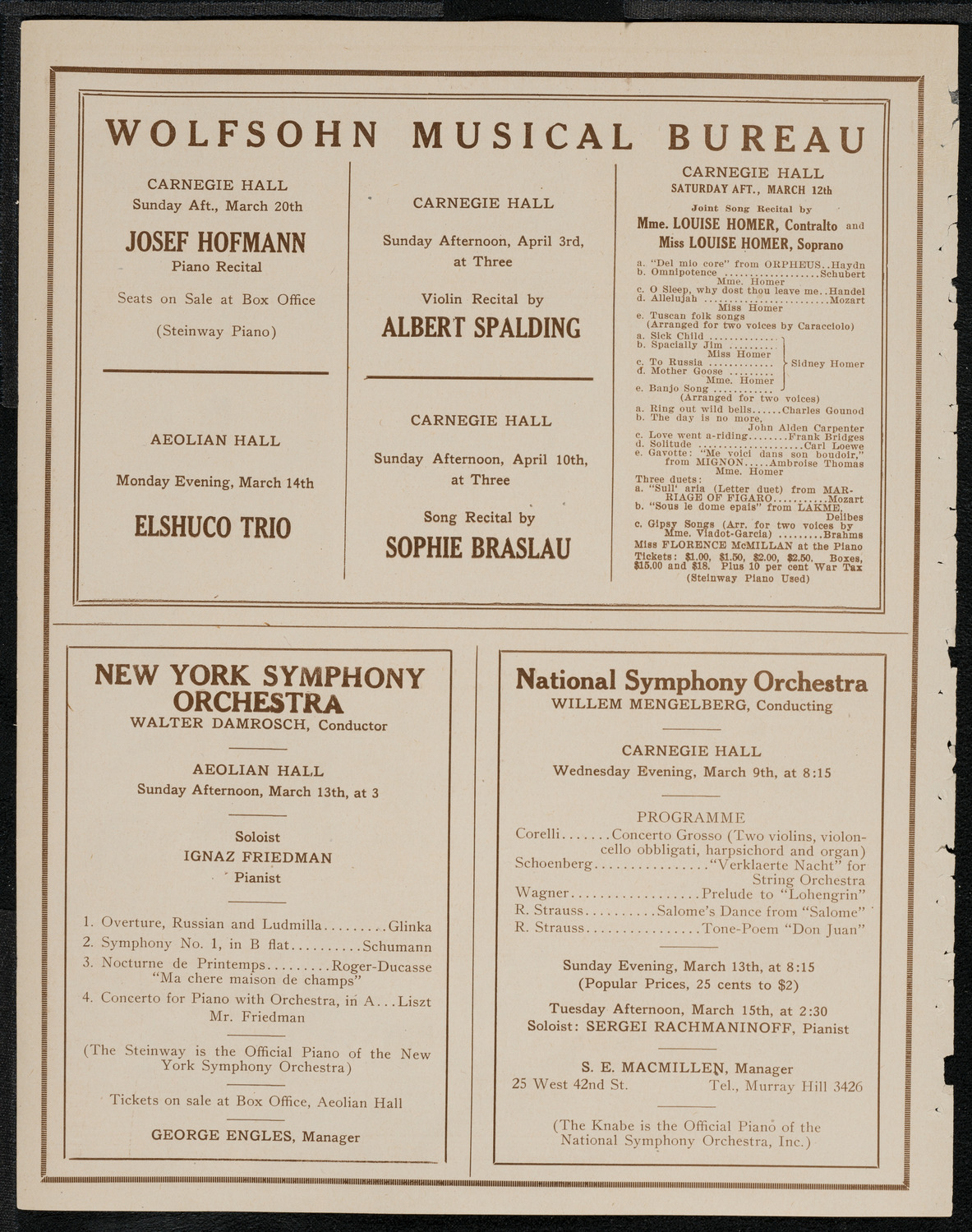 Mischa Levitzki, Piano, March 7, 1921, program page 8