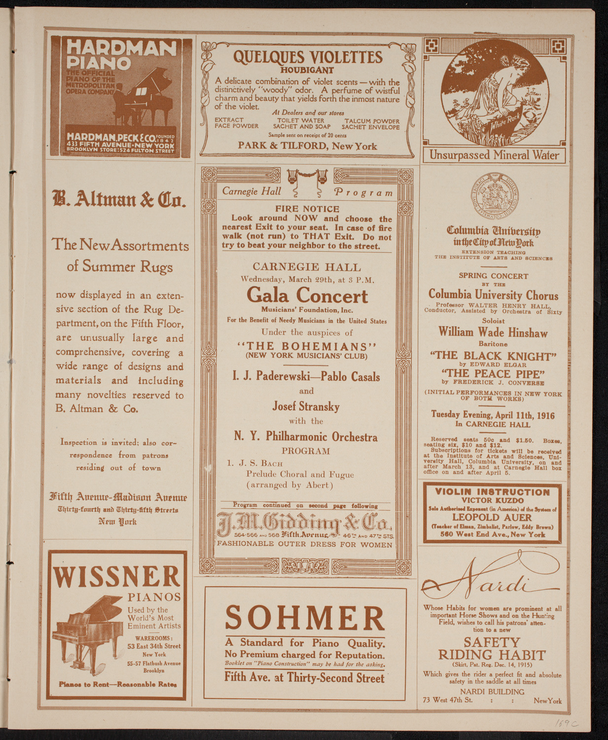 Benefit: Musicians' Foundation, Inc., March 29, 1916, program page 7