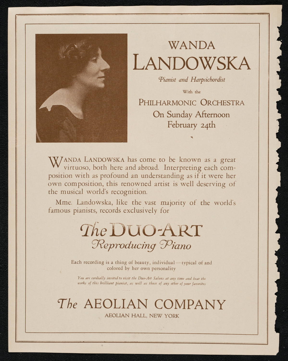 Sergei Rachmaninoff, Piano, February 23, 1924, program page 2