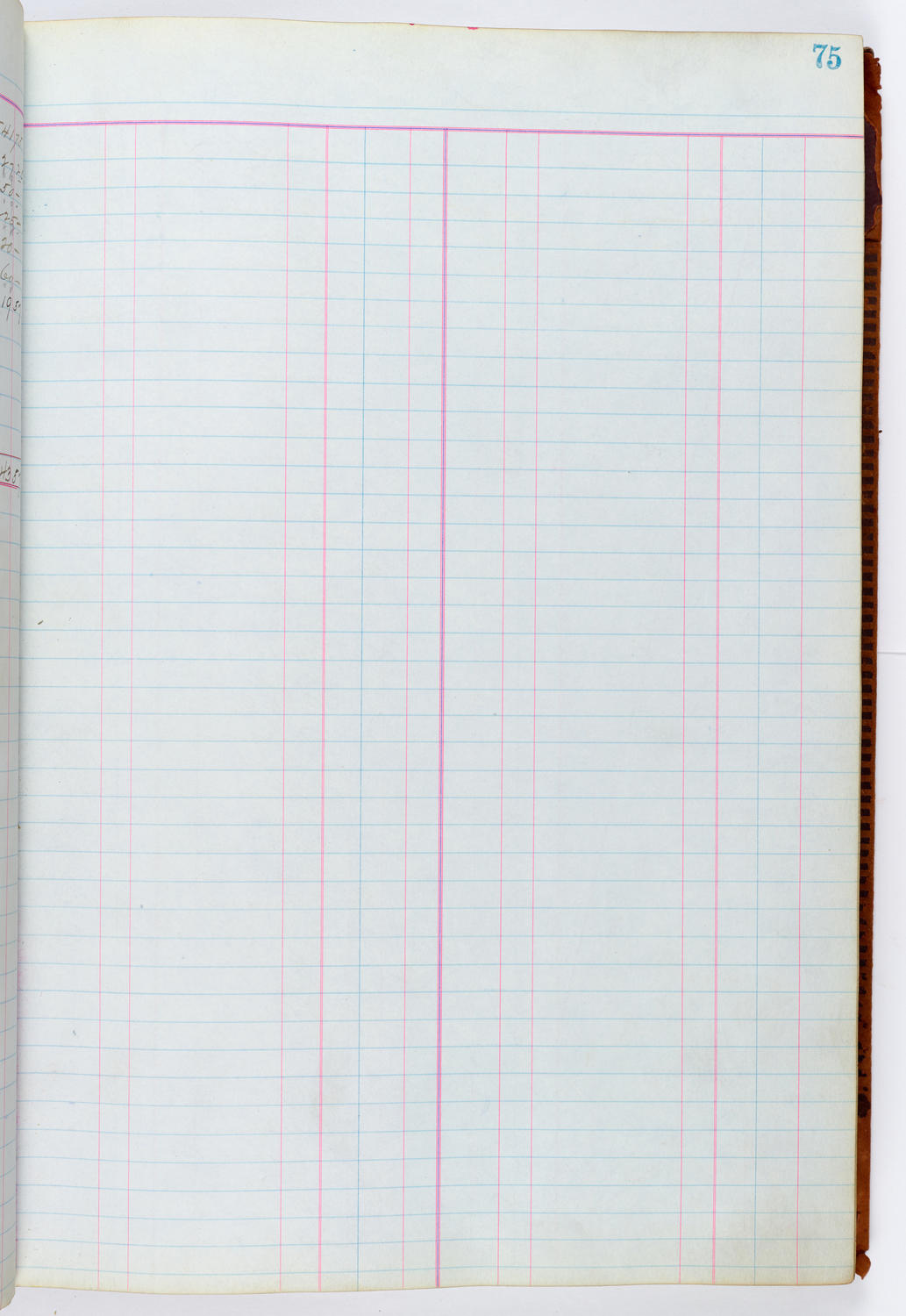 Music Hall Accounting Ledger, volume 1, page 75