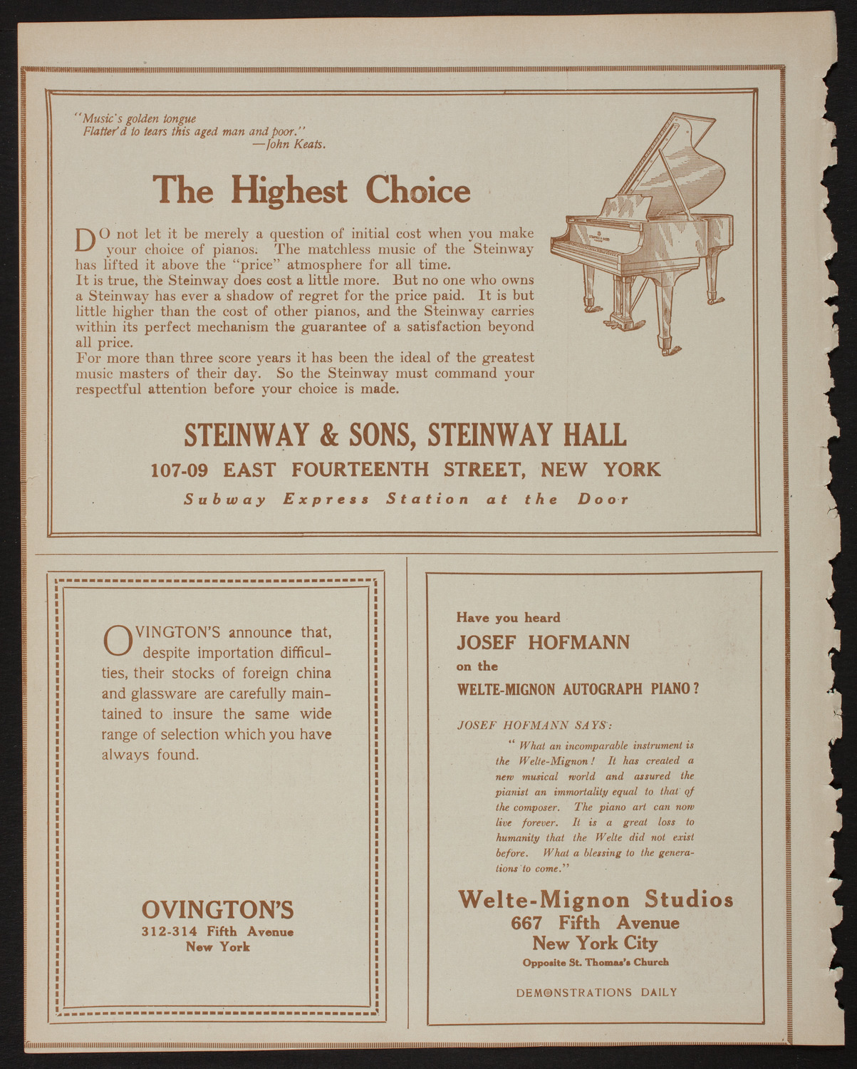 New York Philharmonic, March 22, 1918, program page 4